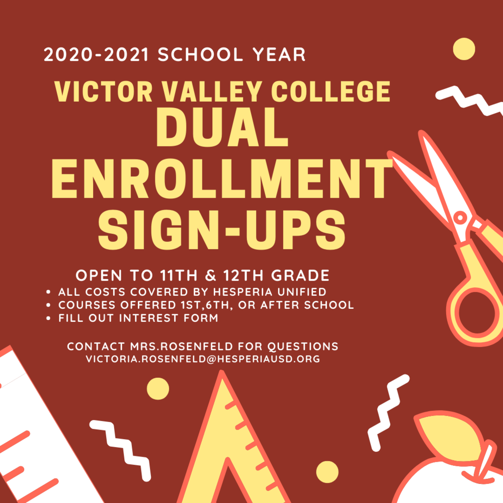 VVC Dual Enrollment Sign Ups