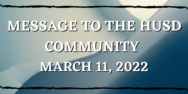 Message to the HUSD community banner