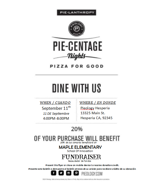 Maple Fundraiser at Pieology