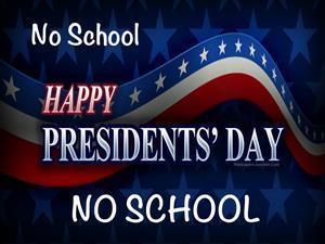 No School Monday 2/18/2019