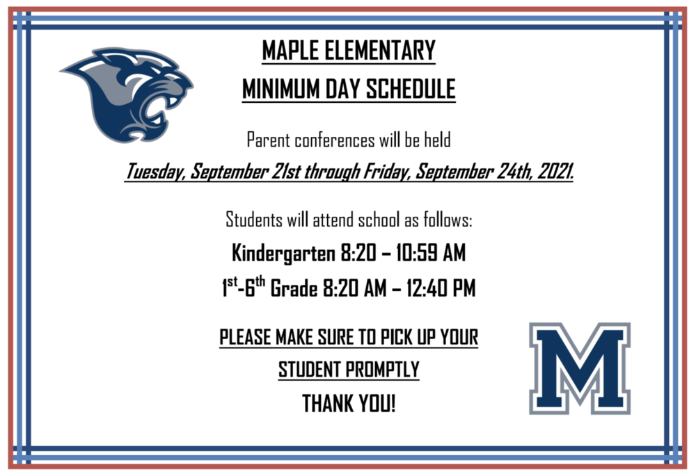 minimum day schedule