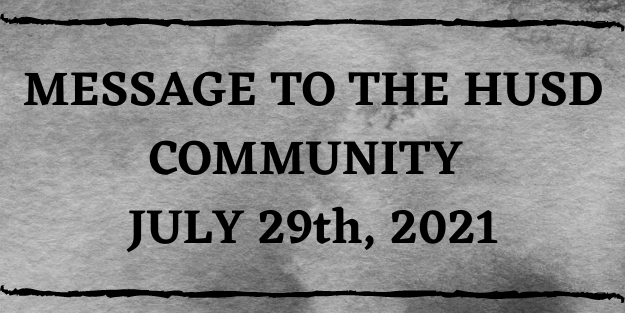 Message to the HUSD community banner