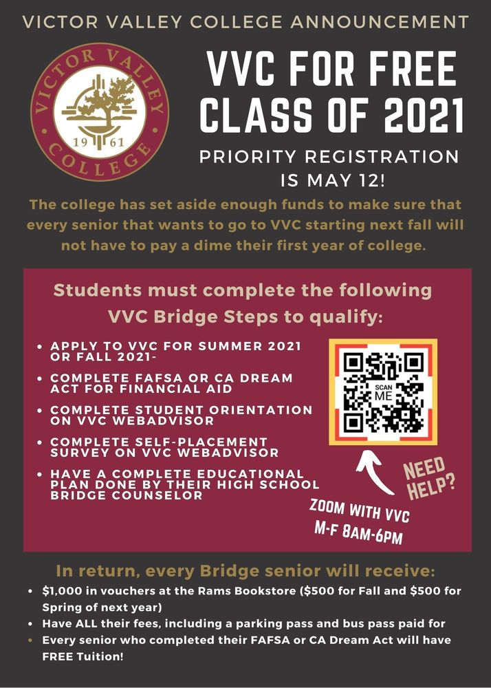 Victor Valley College Class of 2021 Annoucement! | Hesperia High School