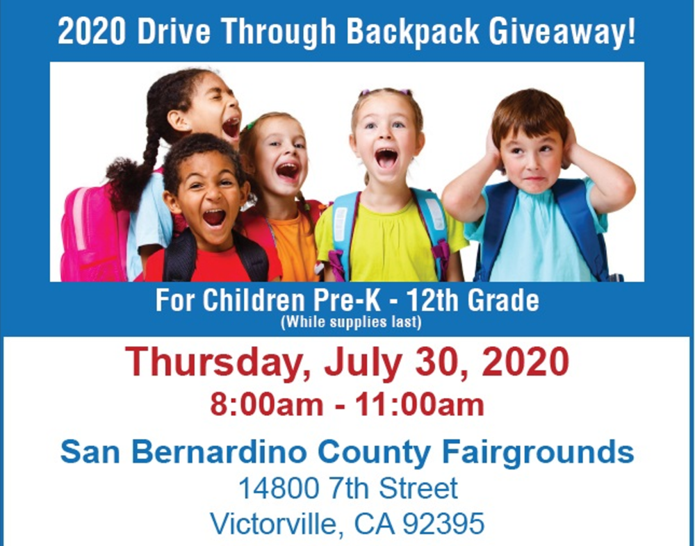 2020 Drive Through Backpack Giveaway!