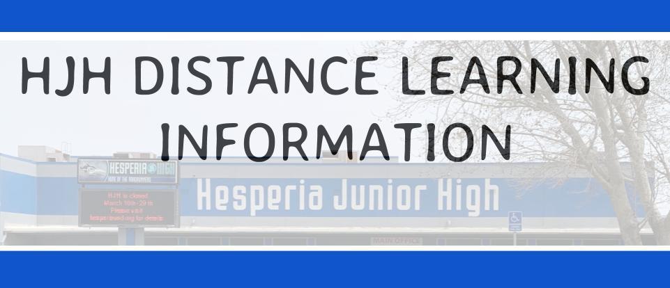 HJH Distance Learning Information