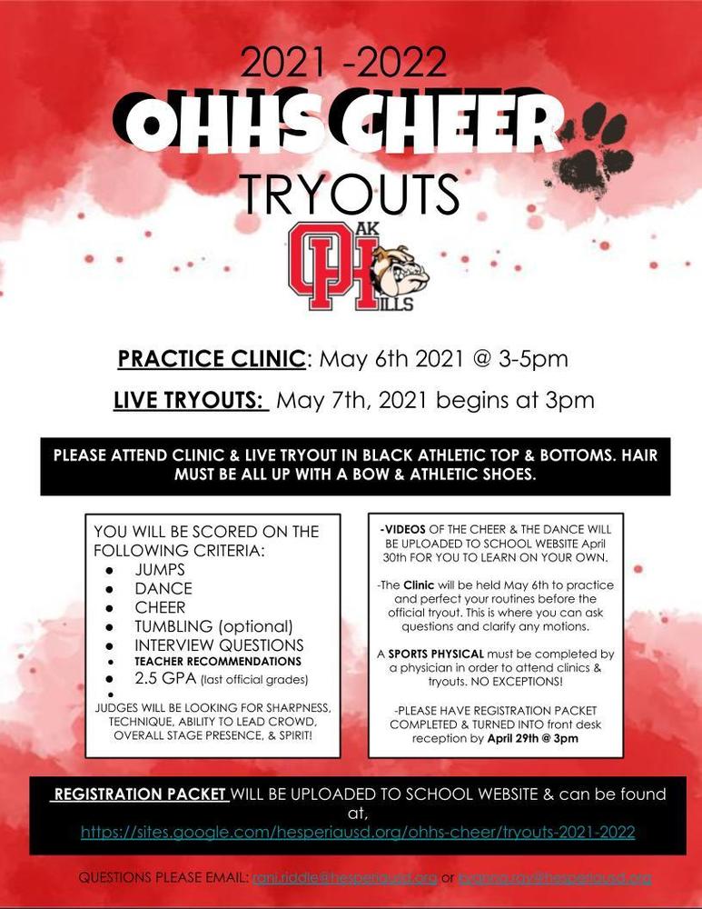 Cheer Tryouts 2021-2022