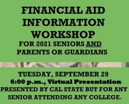 Financial Aid Information for Class of 2021