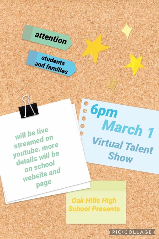Virtual Talent Show, Tonight at 6pm