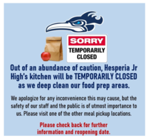 HJH Cafeteria Closed