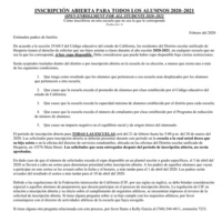 Spanish Open Enrollment Information