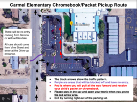 Map of Chromebook Pickup Route