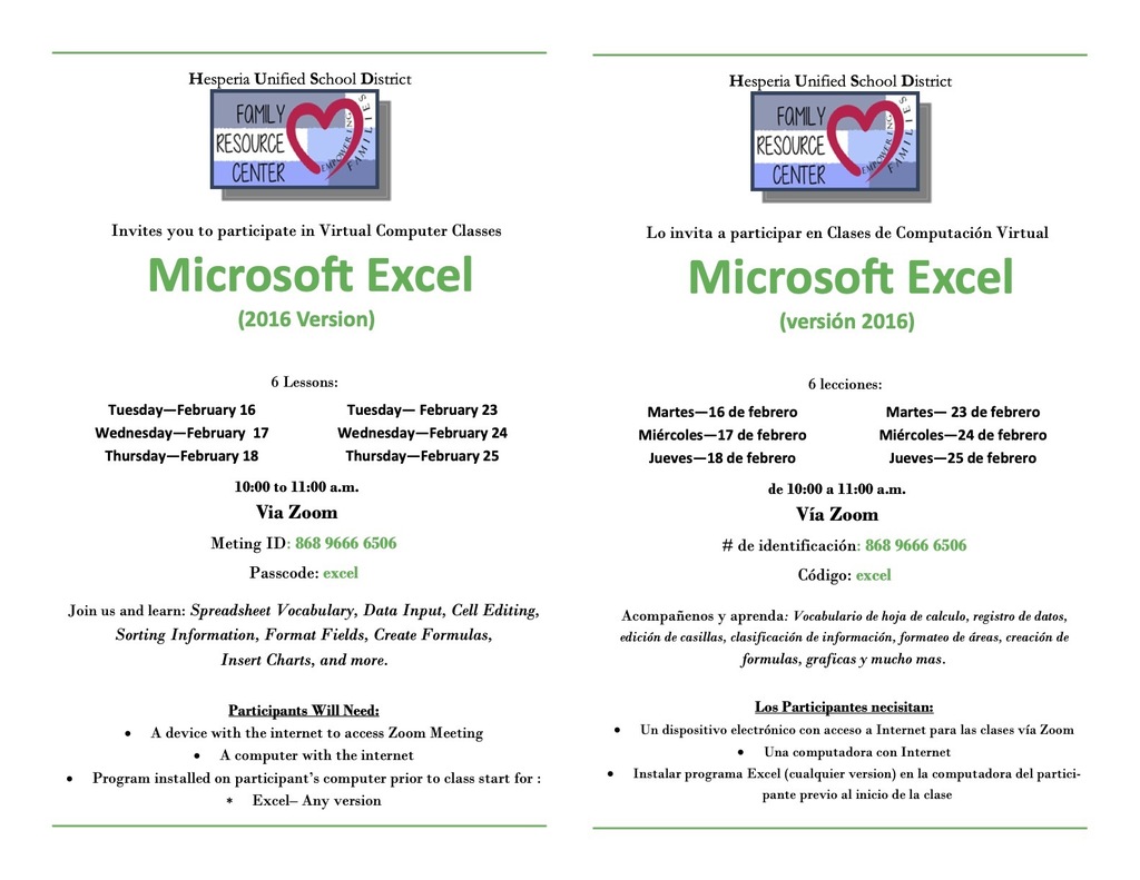 English/Spanish Flyer