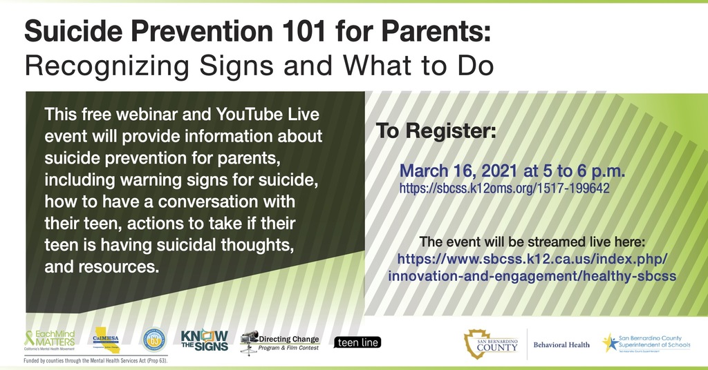 Suicide Prevention Flyer English