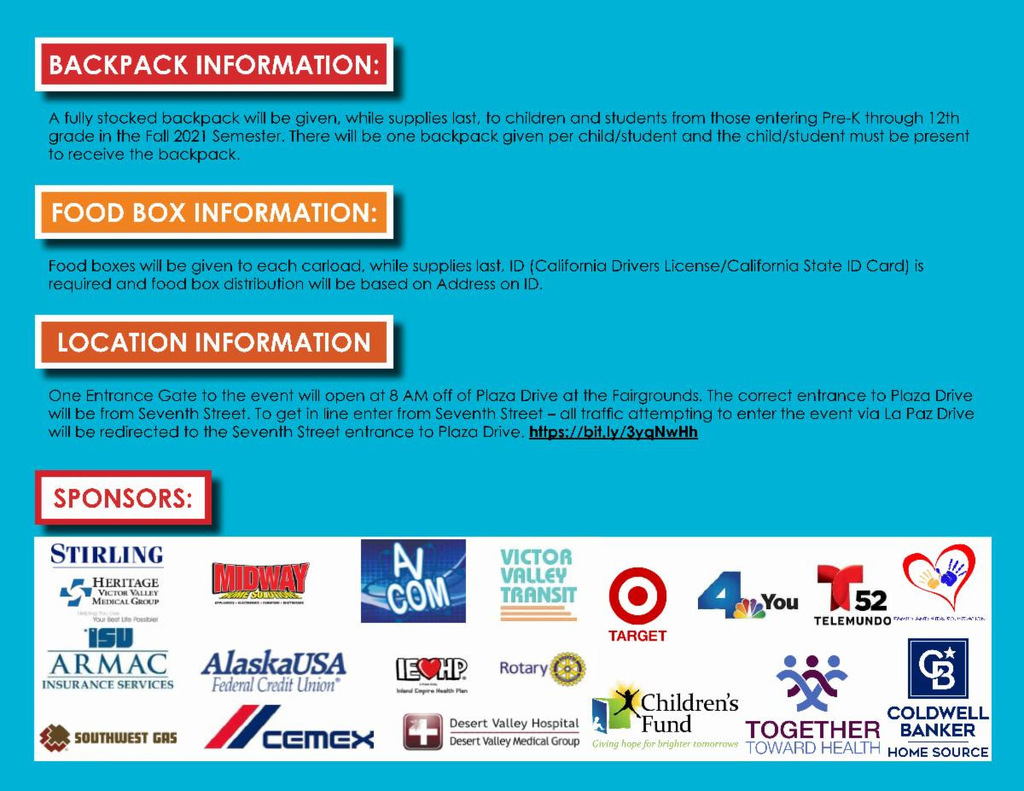 Drive-Through Backpack Giveaway