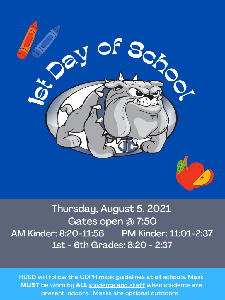 1st Day of School - August 5, 2021