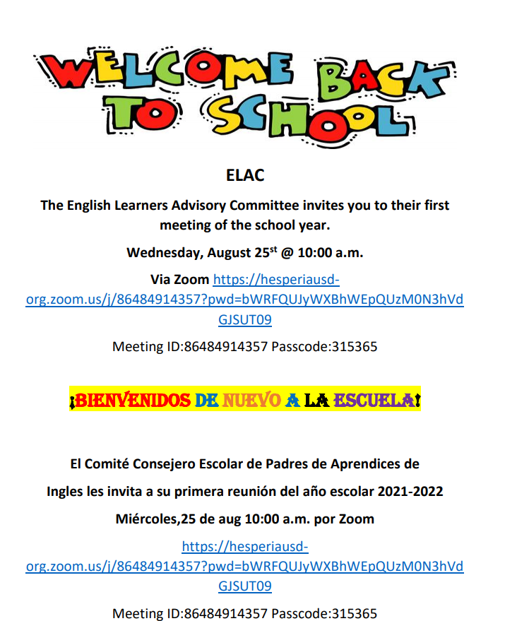 ELAC MTG 8/25
