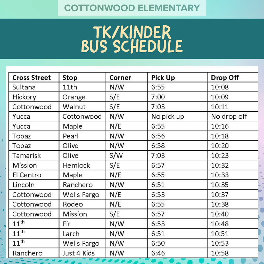 K Bus Schedule