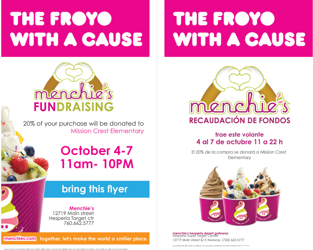 Menchies Dine to Donate