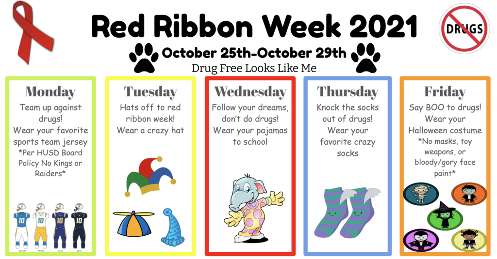 Red Ribbon Week 2021 Oct 25 to Oct 29