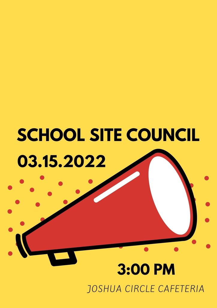 School Site Council Meeting Tuesday 3/15 @ 3:00 https://docs.google.com/document/d/1ZB0Dyov4zgGwGdOPYw5LmS7pP6TtT-TGO646zXesips/edit?usp=sharing
