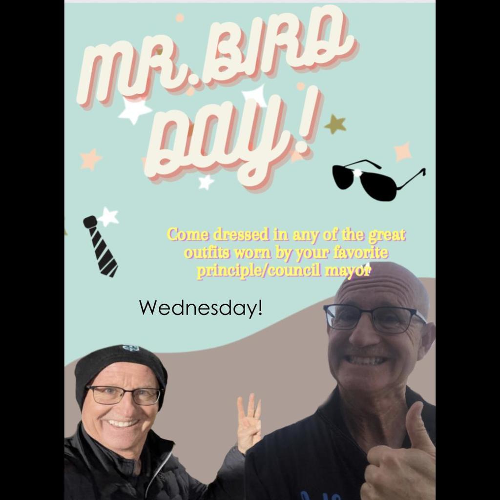 Wednesday - spirit day - Mr. Bird Day
