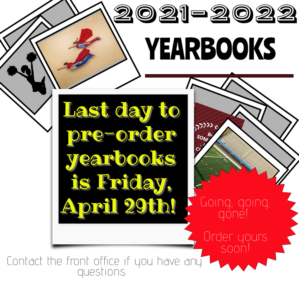 Order your yearbook by April 29th