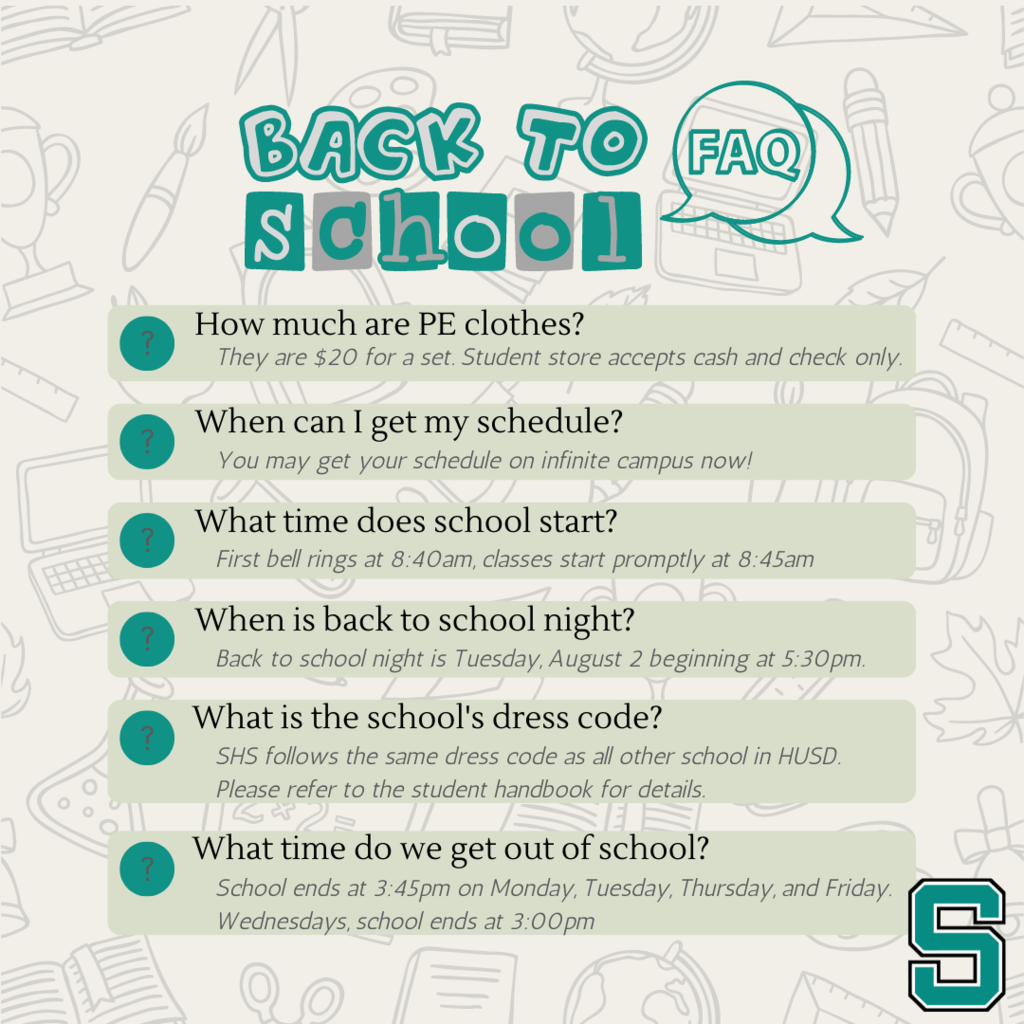 Back to School FAQs