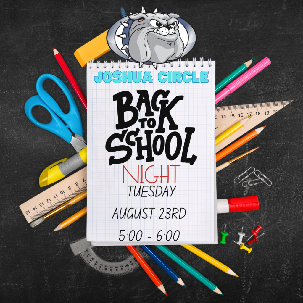 Back to School Night is Tuesday, August 23, 2022 from 5:00 to 6:00. 