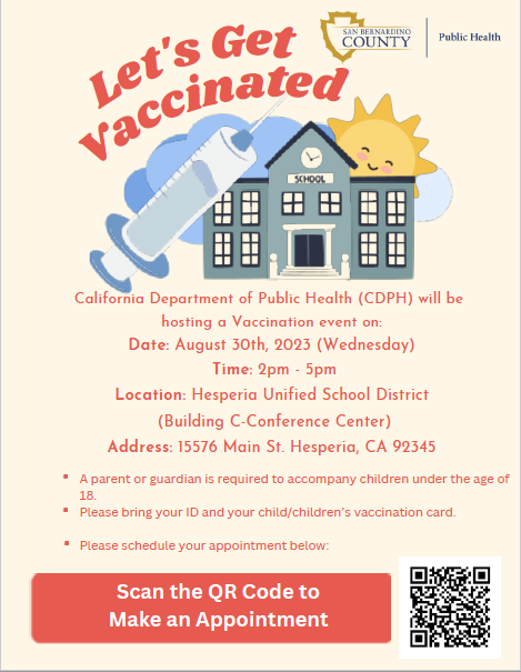 CDPH Immunization Clinic Flyer (English)
