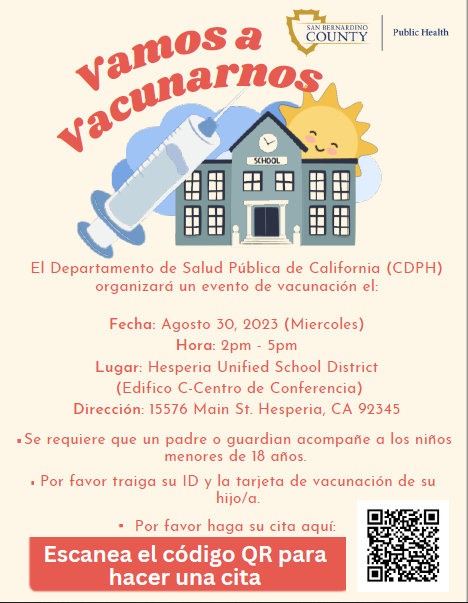 CDPH Immunization Clinic Flyer (Spanish)