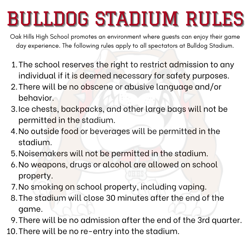 Bulldog Stadium Rules