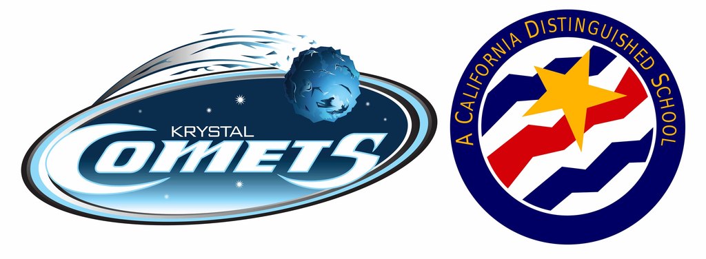 Krystal comets logo with the california distinguished schools logo