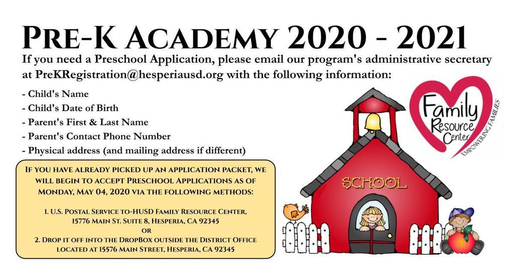 Pre-K Academy Enrollment Update