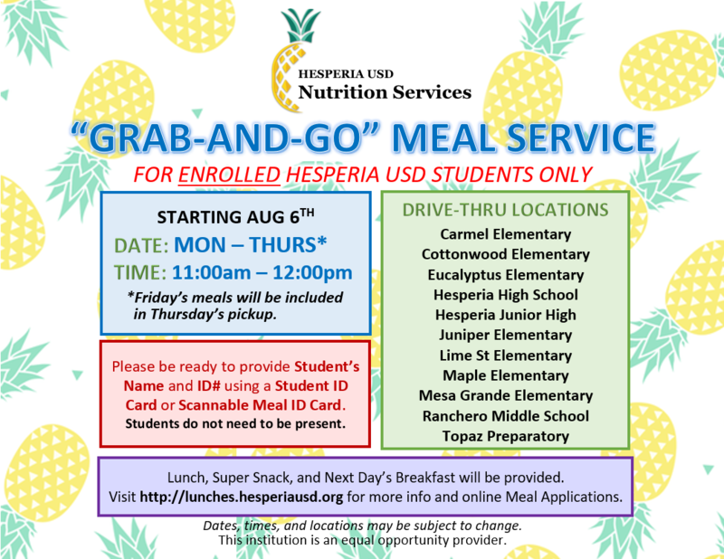 Grab and Go Student Lunches Info
