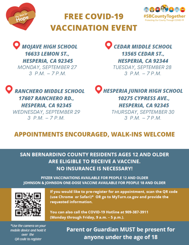 MOBILE VACCINATION CLINICS Oak Hills High School